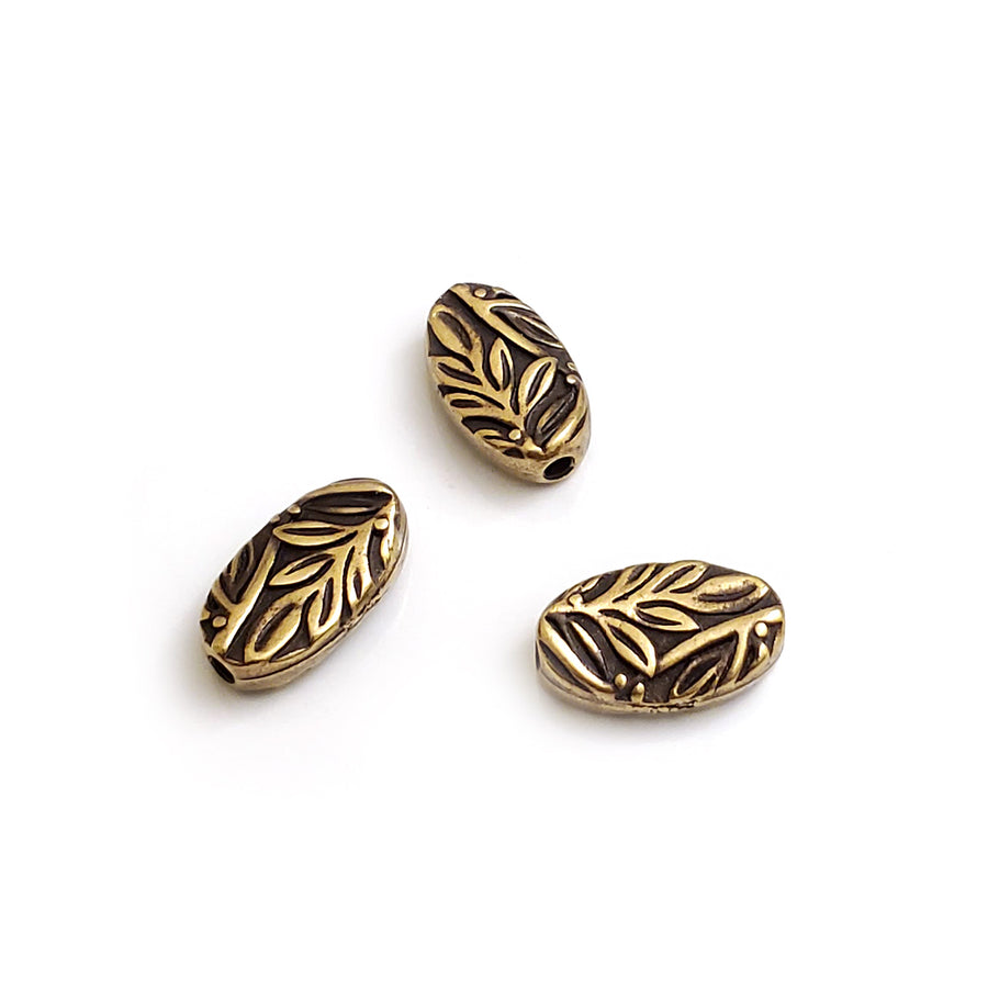 Botanical Bead- Antique Brass