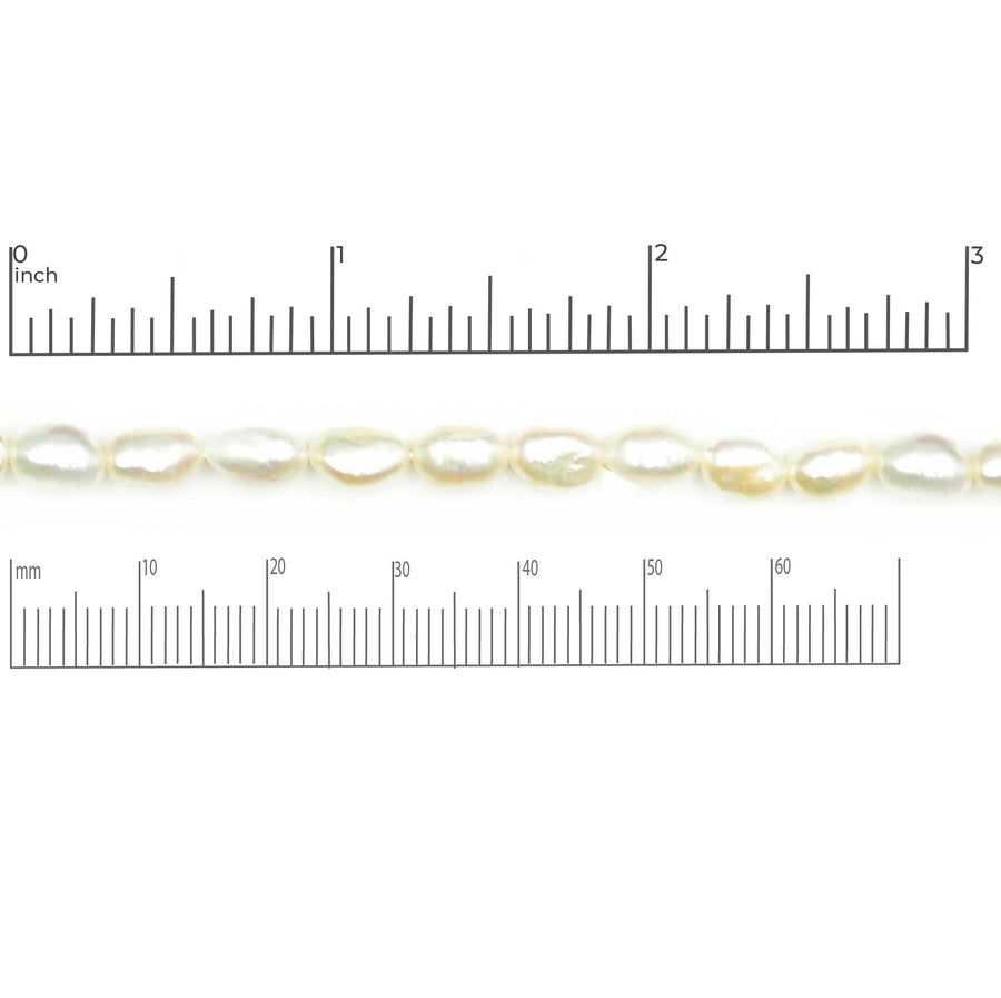 Cream Irregular Rice Pearls, 8mm