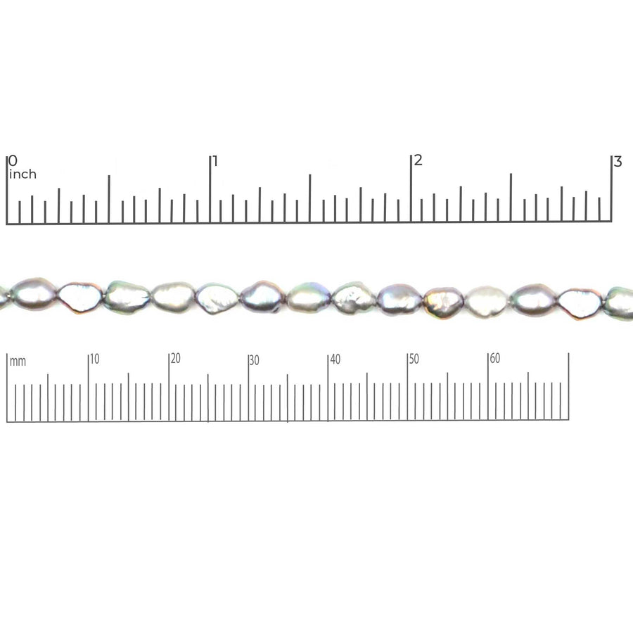 Dyed Light Grey Potato Pearls, 6mm
