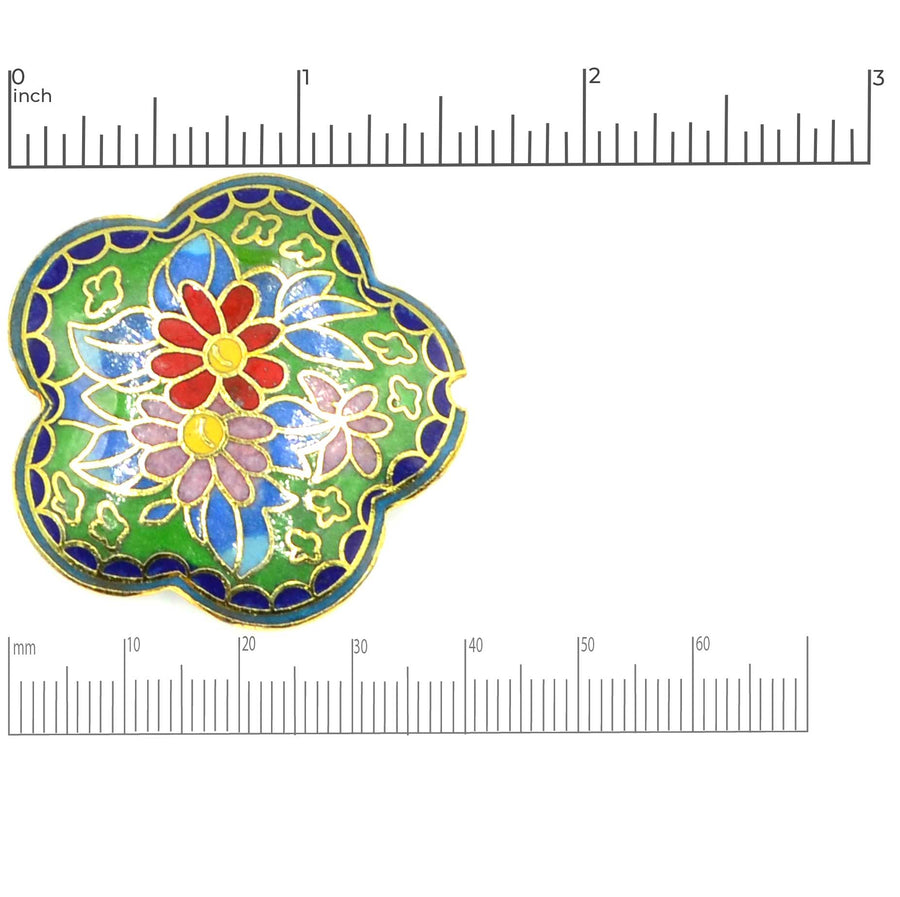 Cloisonné Bead- Floral Flower