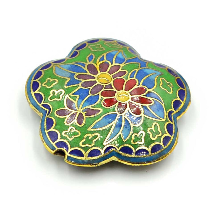 Cloisonné Bead- Floral Flower