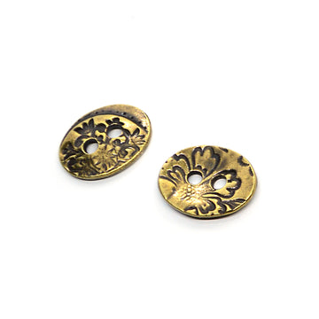 Jardin Button- Antique Brass