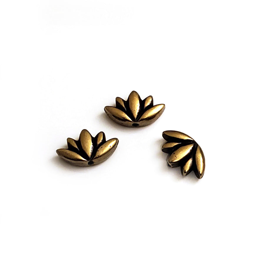 Lotus Bead- Antique Brass