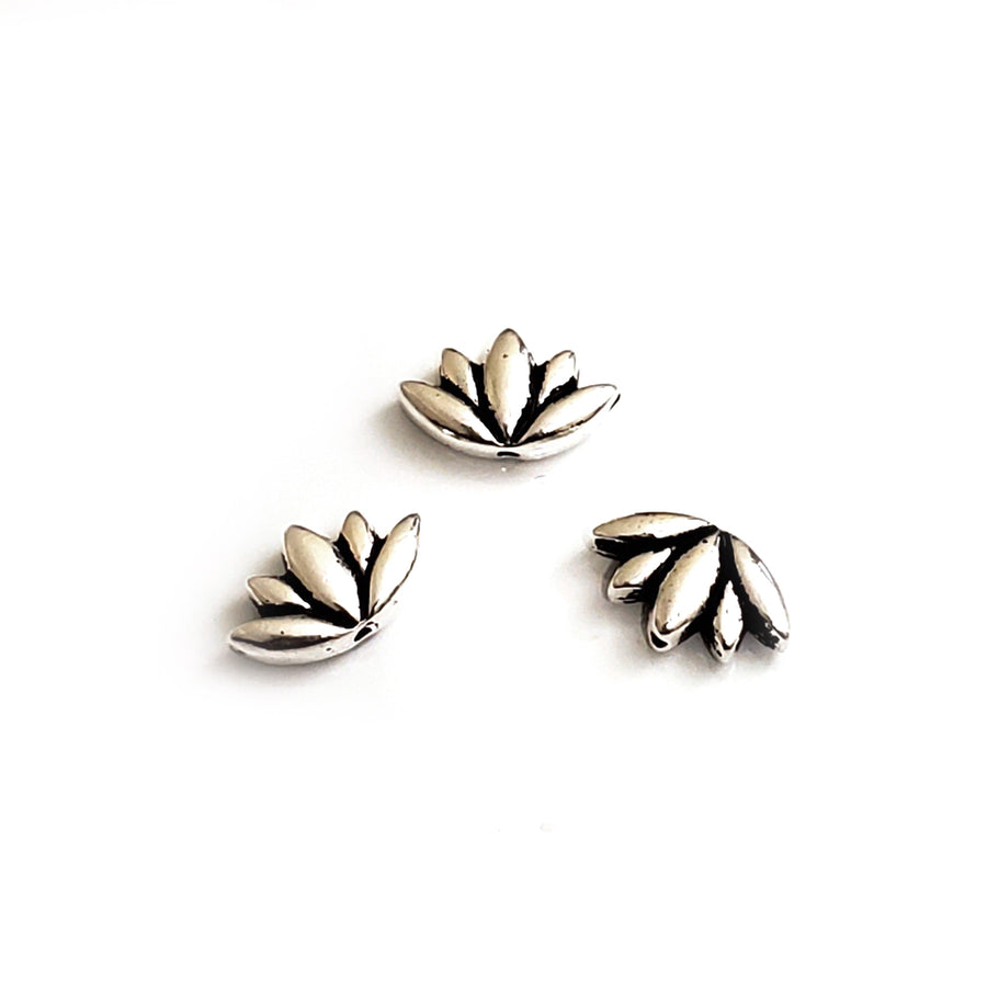 Lotus Bead- Antique Silver