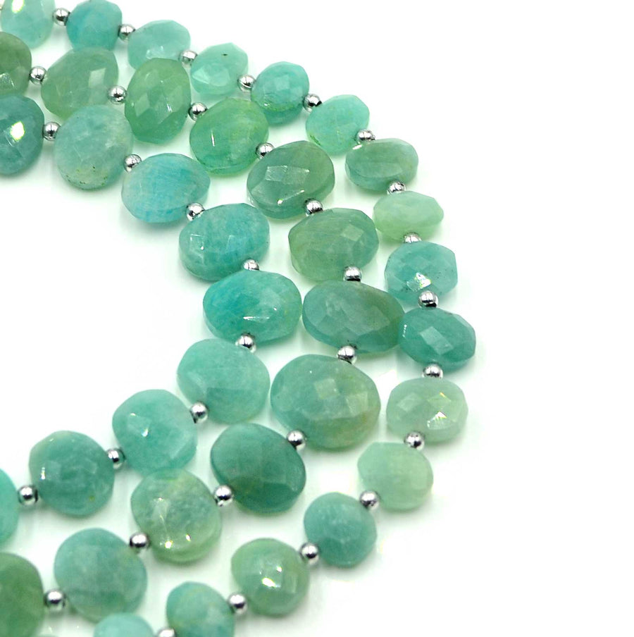 Amazonite- Faceted Center Drilled Ovals
