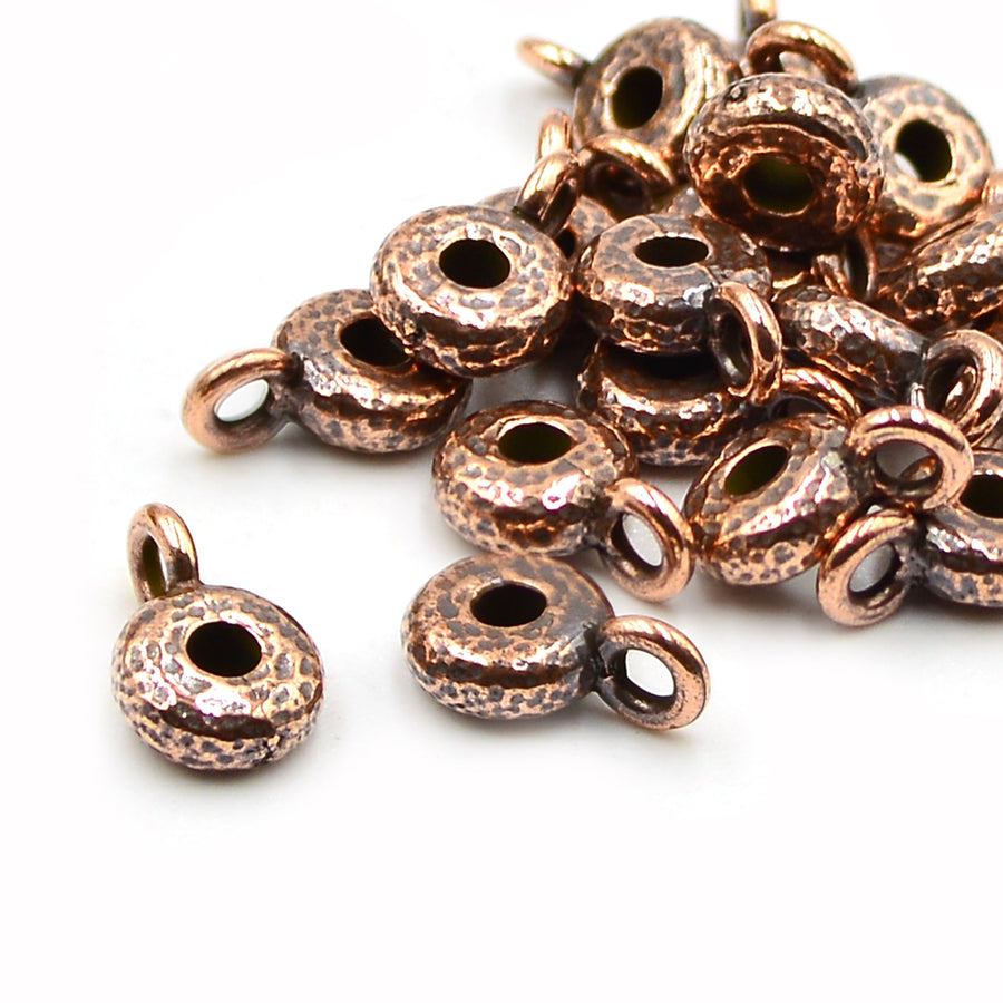 Hammered Spacer Bail- Antique Copper
