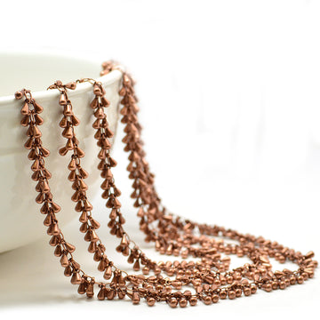 Teardrop Bauble- Antique Copper Chain by the Foot