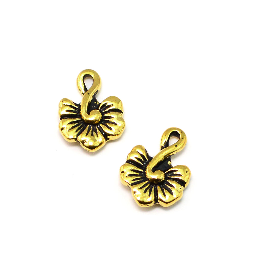 Hibiscus Drop- Antique Gold