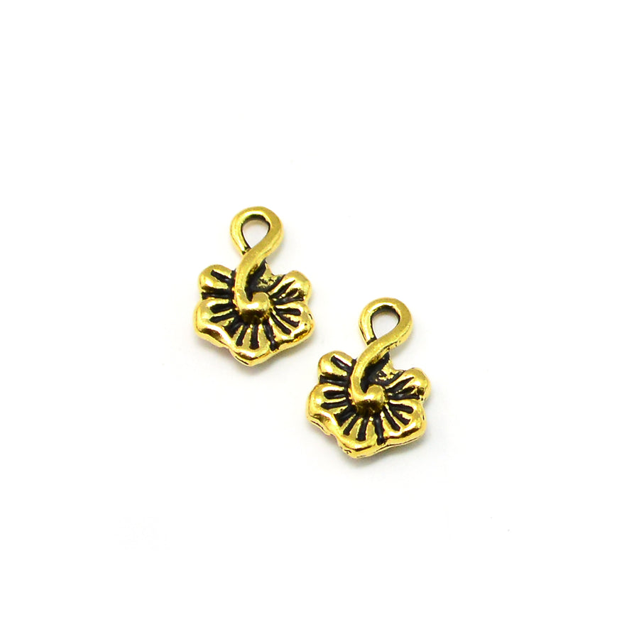 Little Hibiscus Drop- Antique Gold