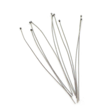 2 Inch 2mm Dot Head Pins- Antique Silver (10 pieces)