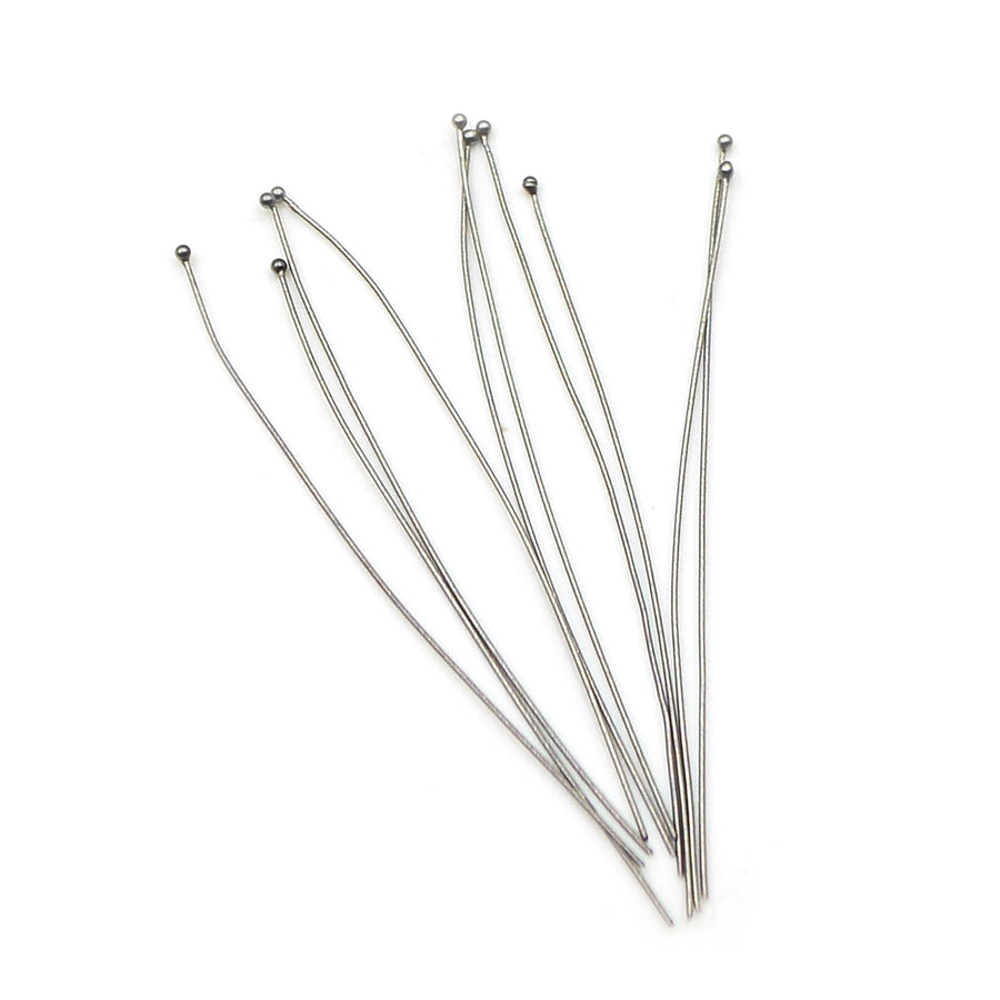 2 Inch 2mm Dot Head Pins- Antique Silver (10 pieces)