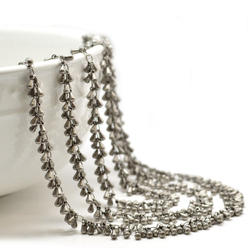 Teardrop Bauble- Antique Silver Chain by the Foot