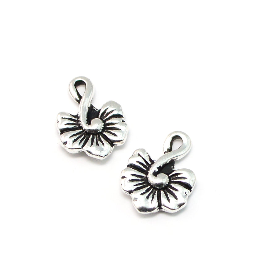 Hibiscus Drop- Antique Silver