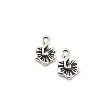 Little Hibiscus Drop- Antique Silver