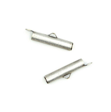 Medium Slide Tubes- Antique Silver (1 pair)