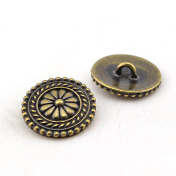 Bali Button- Brass , Buttons - Tierracast, Beadshop.com