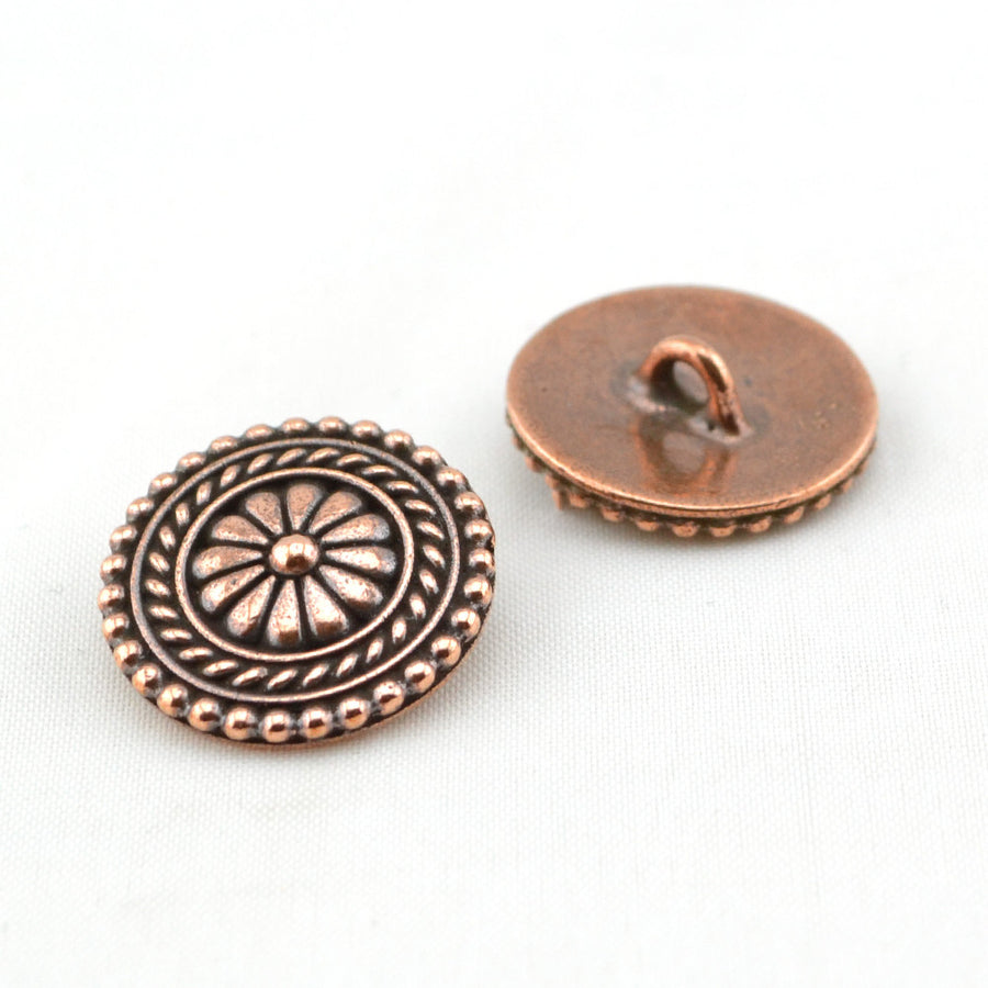 Bali Button- Copper , Buttons - Tierracast, Beadshop.com