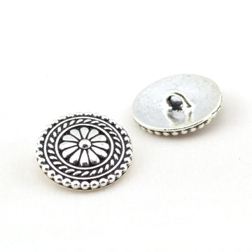 Bali Button- Silver , Buttons - Tierracast, Beadshop.com