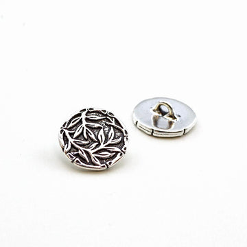 Bamboo Silhouette- Antique Silver , Buttons - Tierracast, Beadshop.com