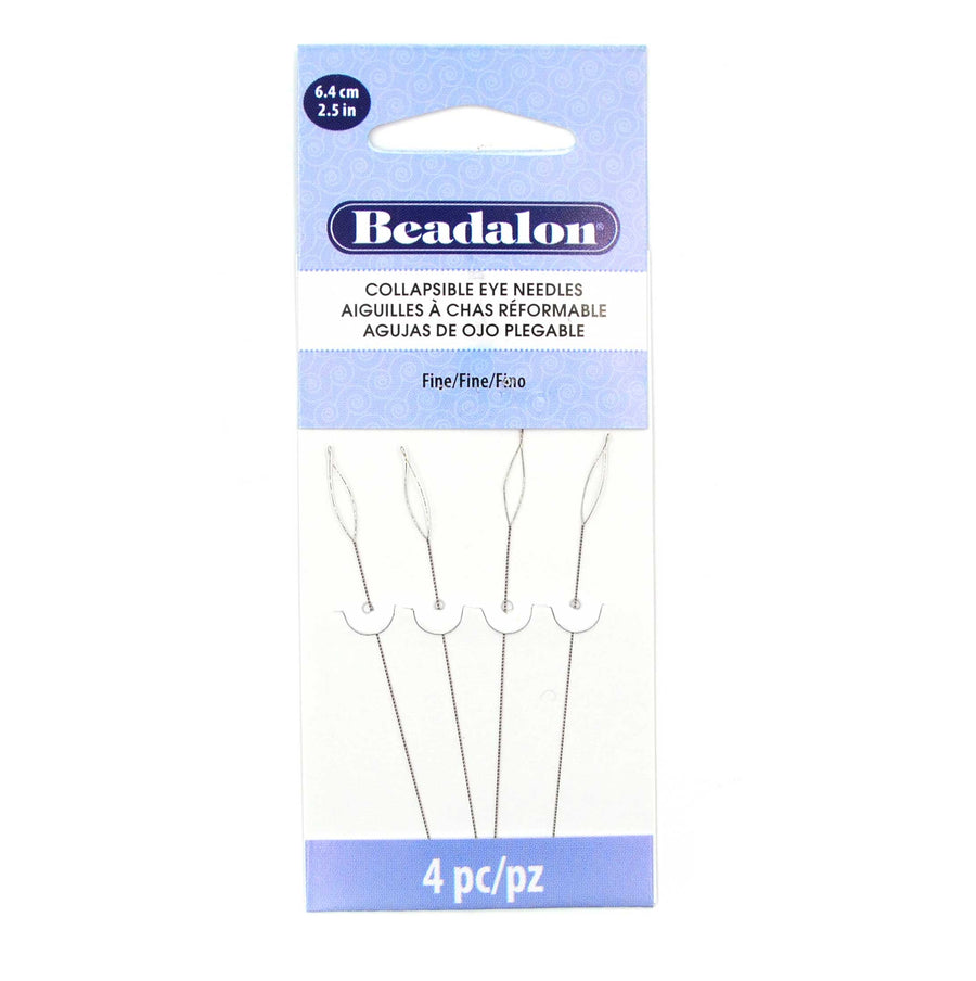 Beadalon Collapsible Eye Needles, Fine- 4 Pack
