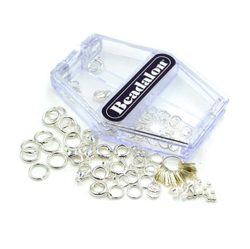 Clasps, Crimps, and Rings Variety Pack- Bright Silver