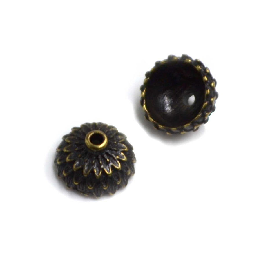 Acorn Caps, 8mm- Antique Brass (1 Pair)