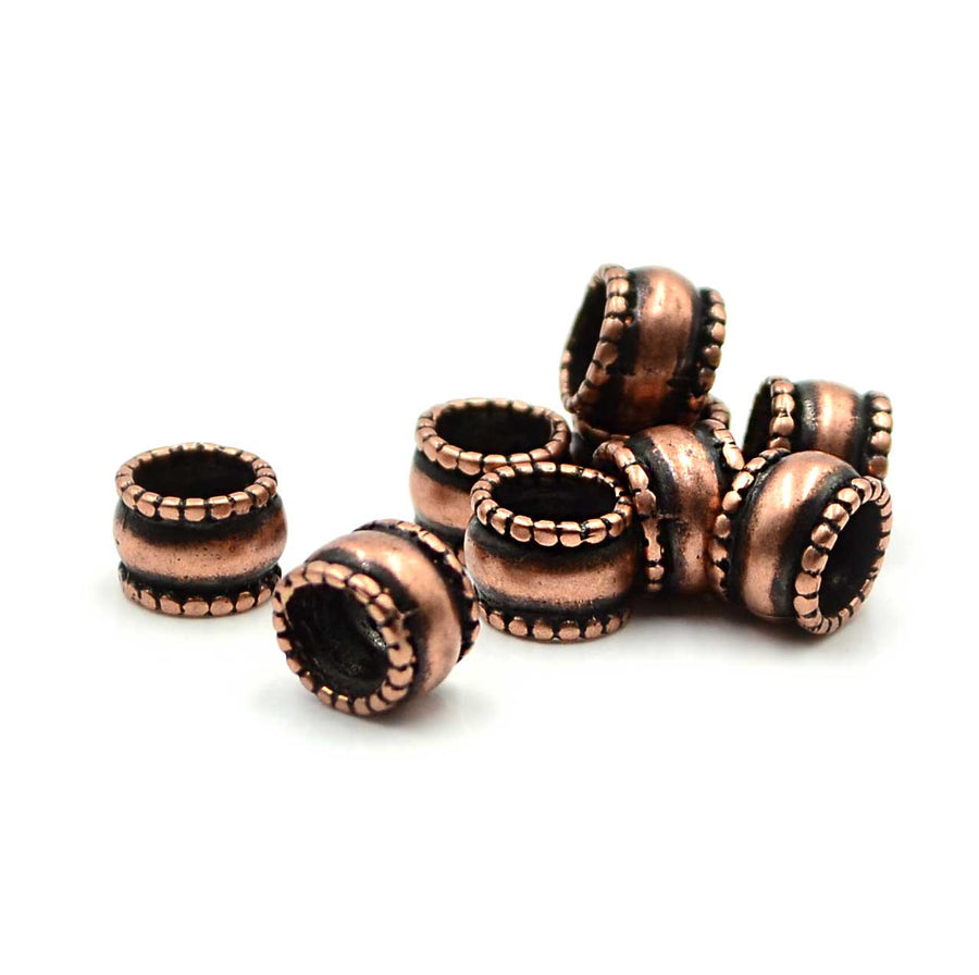 Beaded Edge Tube- Antique Copper