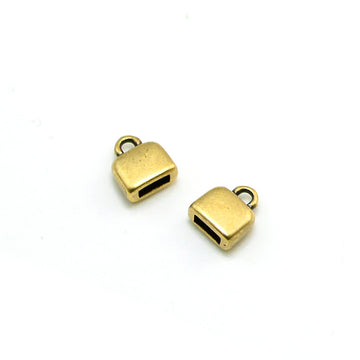 5mm Rounded Loop Ends- Antique Brass (1 pair)