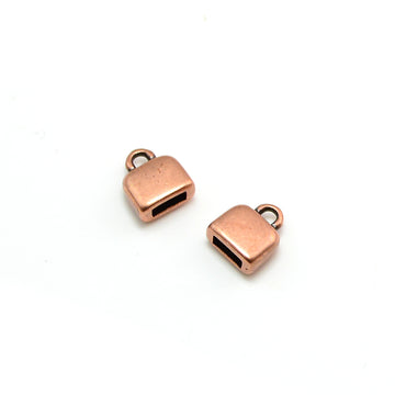 5mm Rounded Loop Ends- Antique Copper (1 pair)