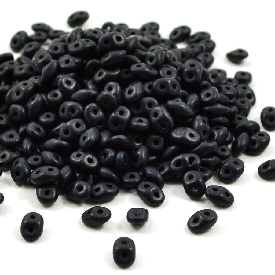 Jet Matte , superduo - Helby, Beadshop.com