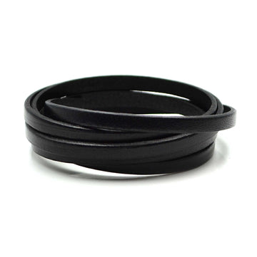 Black- 5mm Strap Leather by the Yard