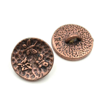 Butterfly Button- Antique Copper