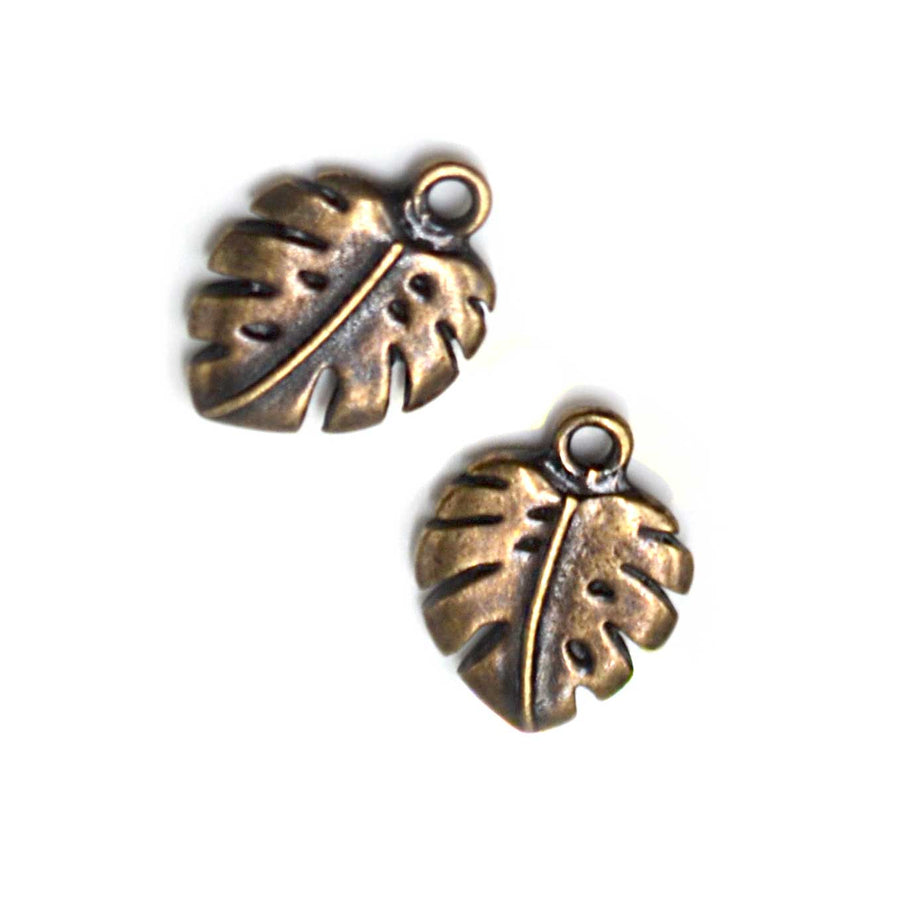 Monstera Charm- Antique Brass