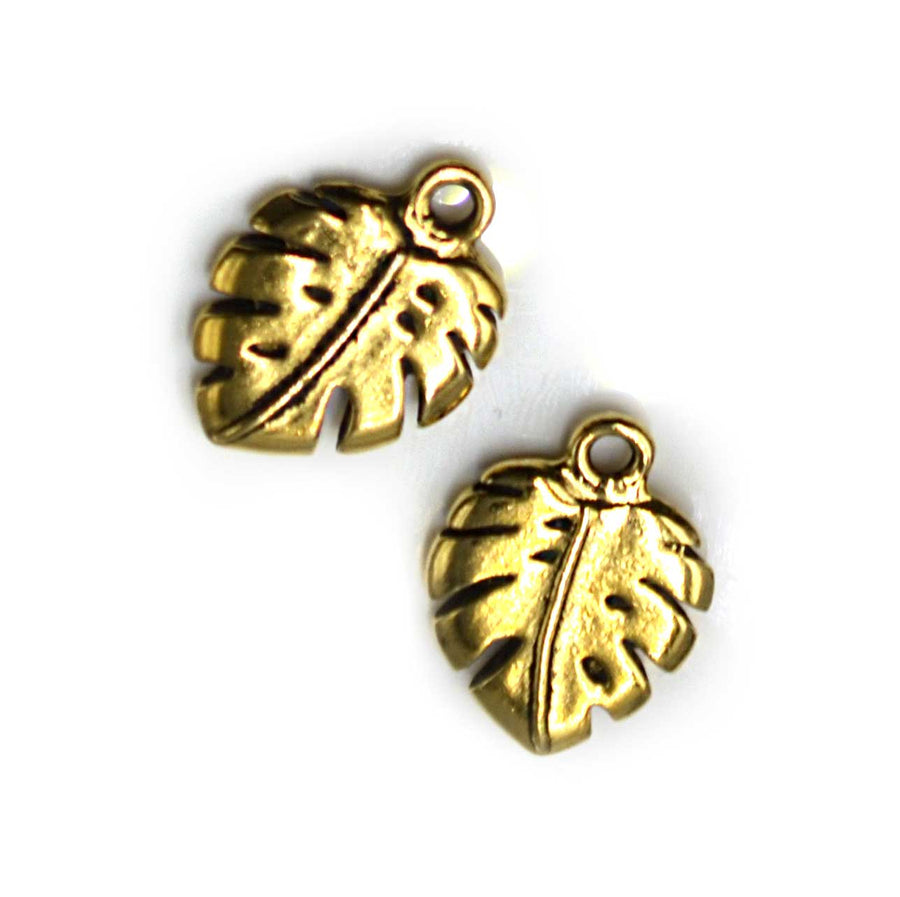 Monstera Charm- Antique Gold