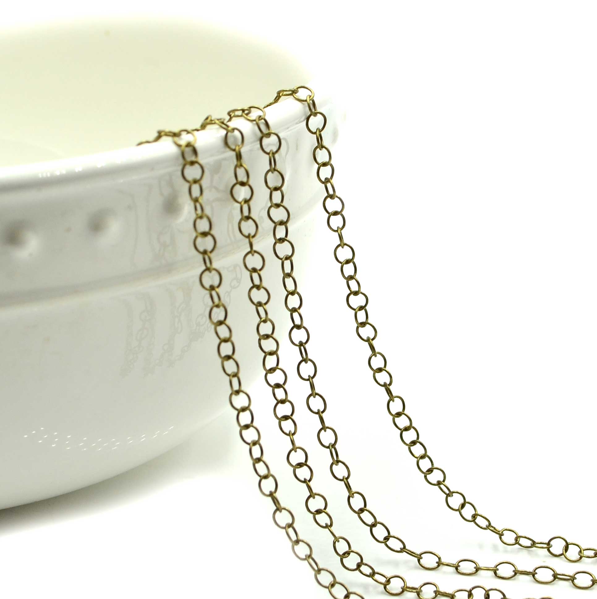 Circle Back- Antique Brass Chain by the Foot, image size:1931x1938