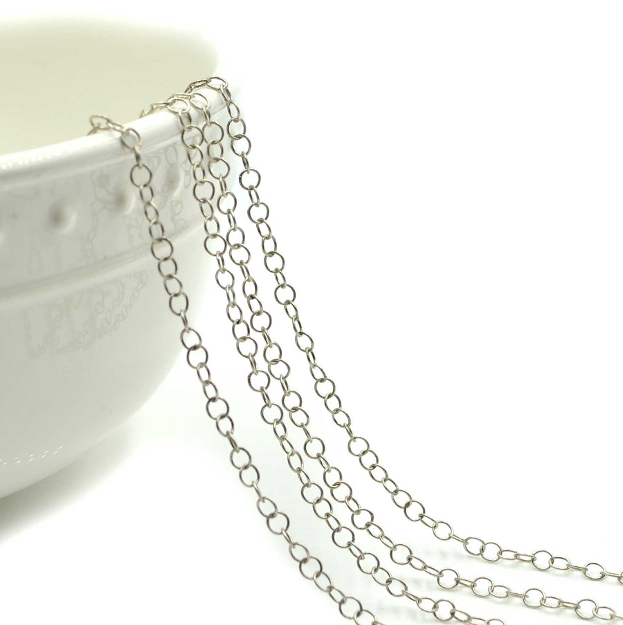 Circle Back- Antique Silver Chain by the Foot