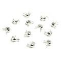 Clamshell End Tips- Silver Plate Two Loop
