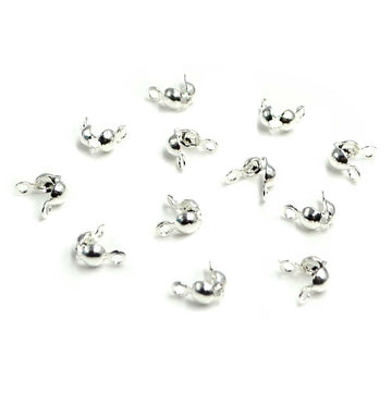 Clamshell End Tips- Silver Plate Two Loop