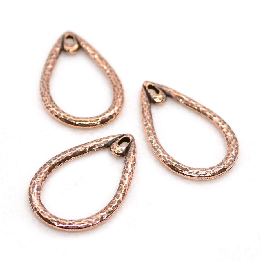 Hammered Teardrop- Antique Copper