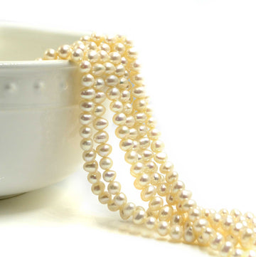 Cream Potato Pearls, 5.5mm
