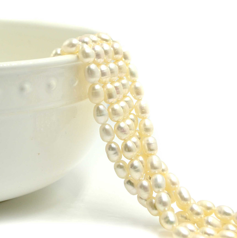 Cream Rice Pearls, 6mm