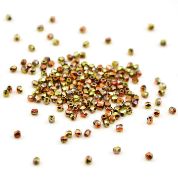 2mm- Crystal California Gold Rush , 2mm czech glass - Helby, Beadshop.com