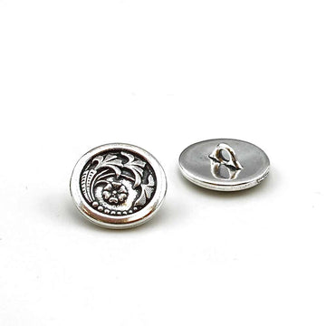 Czech Flower- Silver , Buttons - Tierracast, Beadshop.com
