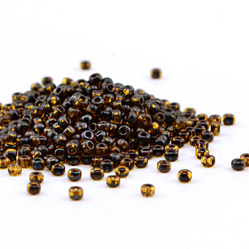 8-4502 Picasso Dark Amber Transparent , 8/0 Miyuki Seed Beads - Helby, Beadshop.com