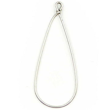 Drop Hoop- Antique Silver