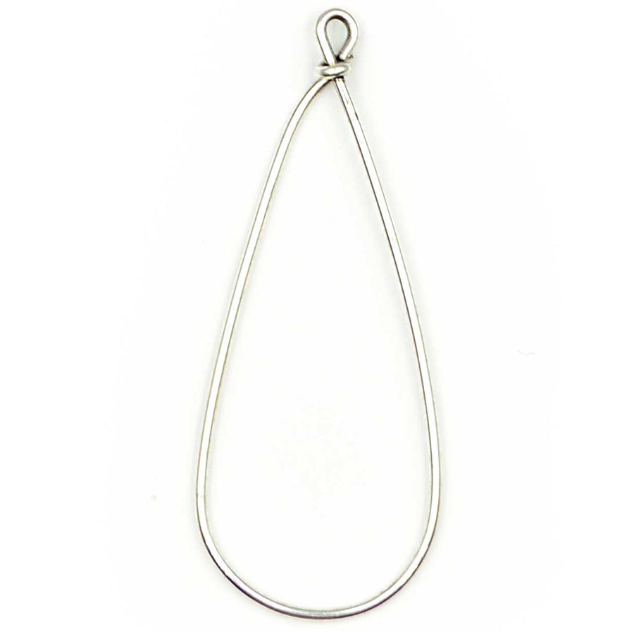 Drop Hoop- Antique Silver