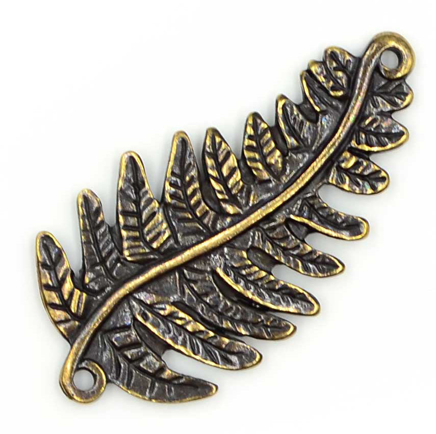 Fern Link- Antique Brass