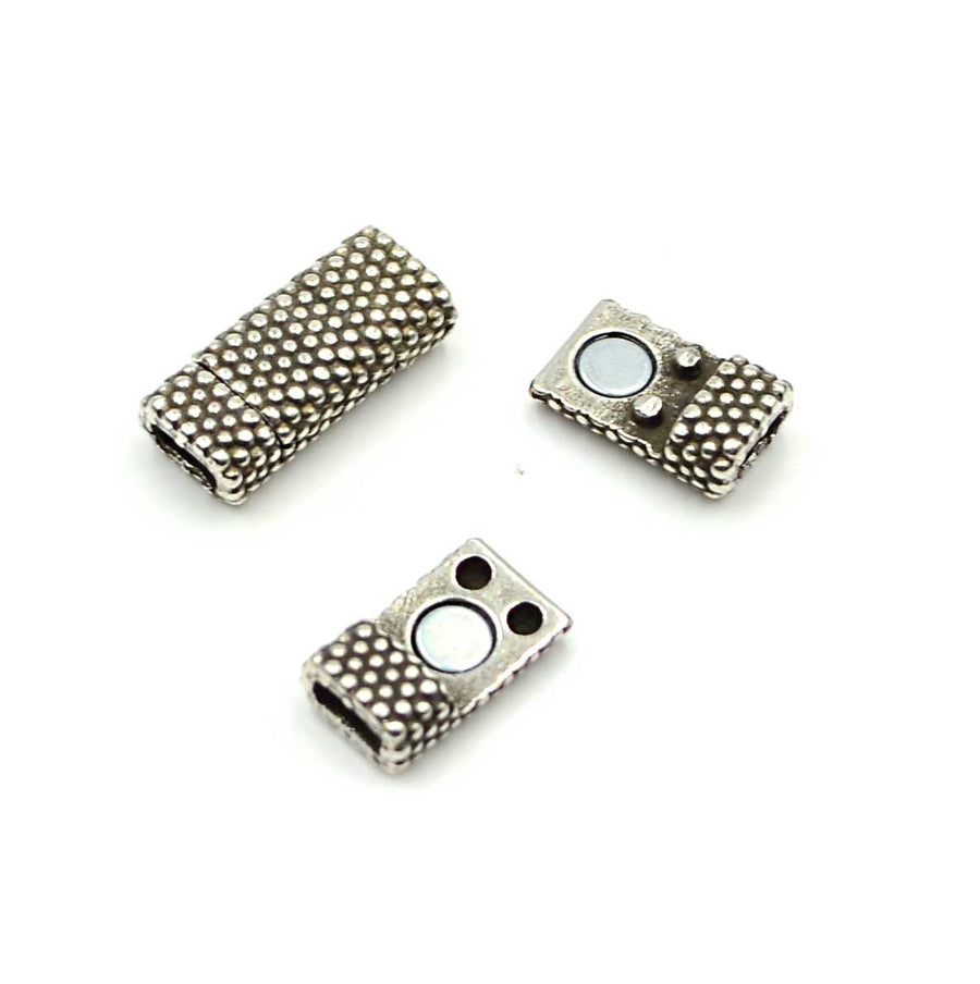 Flat Dots Clasp 5- Antique Silver