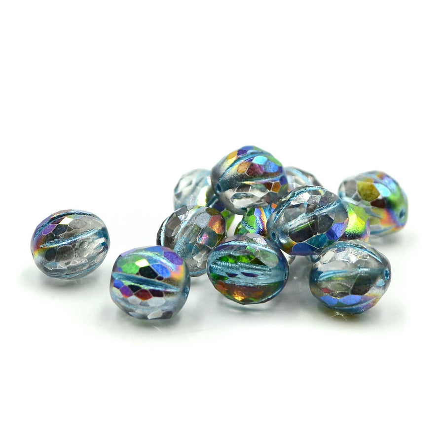 Clear Crystal & Glass Melon Beads
