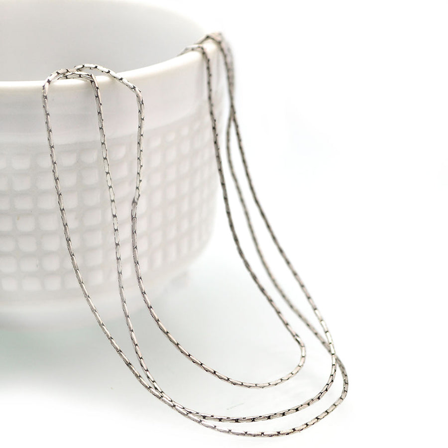 Fine Line- Antique Silver Chain by the Foot